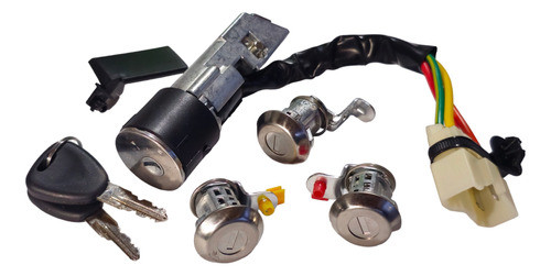Juego Cilindro Cerradura Puerta Baul Y Contacto Kwid 0