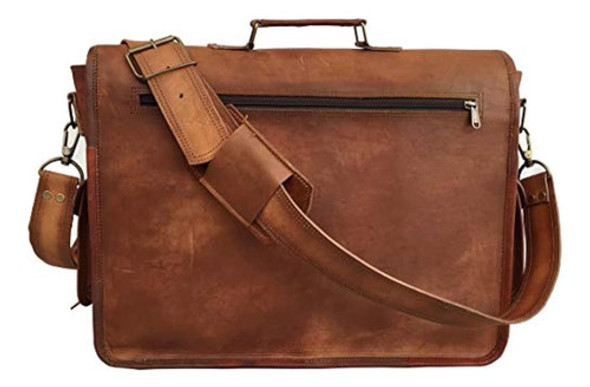 Dhk 18 Pulgadas Vintage Hecho A Mano En Piel Bolsa De Mensaj 1