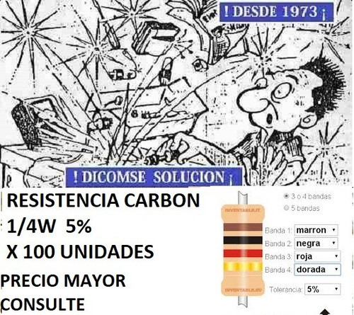 Resistencia Carbon 1/4w 5% 680 Ohm X 100 Unid 0