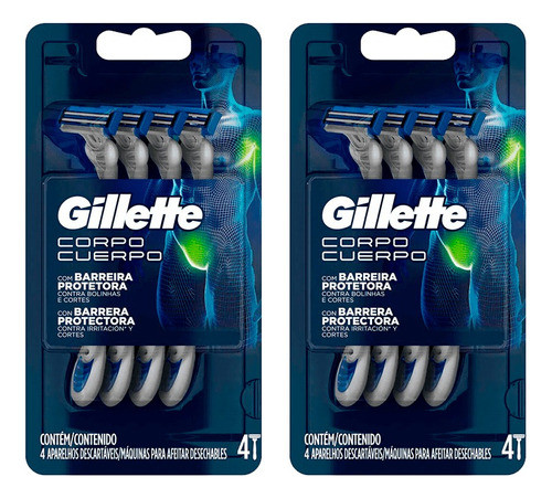 Gillette Afeitadora Corporal Desechable X 4u Combo X 2 0