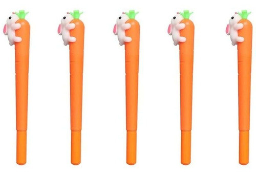 5 Lapiceras Binaryabc Diseno Zanahoria Con Conejo 0