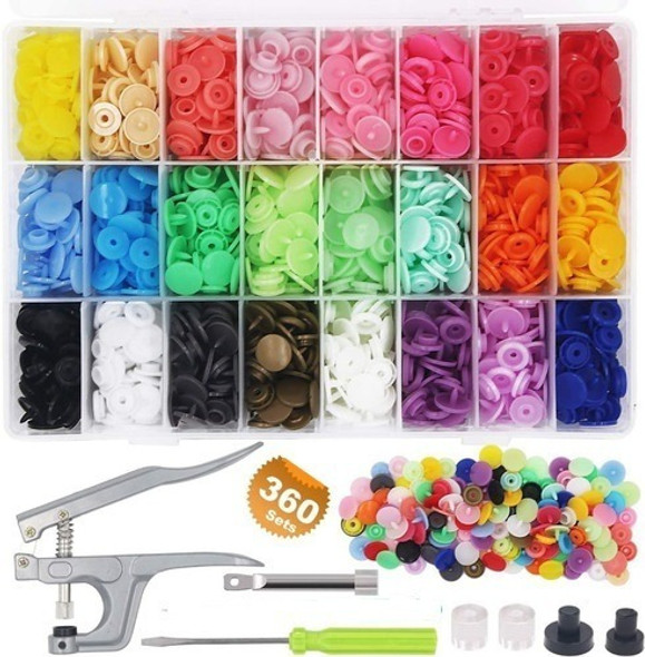 Pinza Kam Presión Botón Snap + 360 Juegos De Broches T5 12mm 0