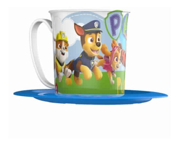 Set Taza Plato Y Cuchara Regalo Paw Patrol Licencia Oficial 0