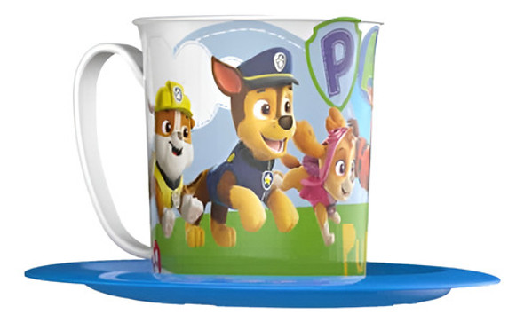 Set Taza Plato Y Cuchara Regalo Paw Patrol Licencia Oficial 0