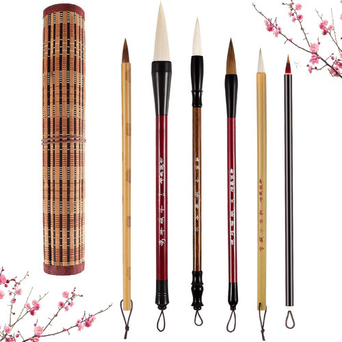 Conjunto De 6 Pinceles Para Caligrafía Y Dibujo Con Estuche 0