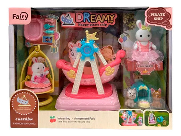 Playset Bay Dreamy Familia Conejos Barco Pirata Ub 0