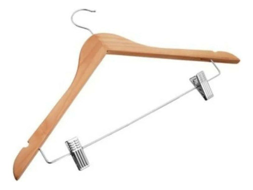 Percha De Madera Con 2 Ganchos Metalicos 0