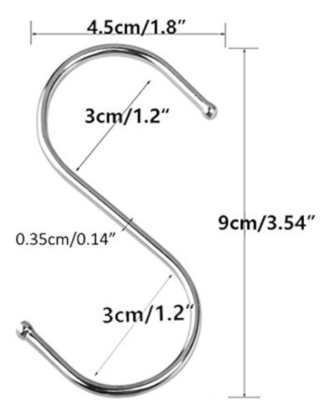 20pcs Acero Inoxidable S Ganchos En Forma De Ganchos Colgant 1