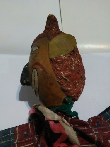Titere Tela/ Cabeza Papel Mache 40cm Le Falta Una Oreja. 1