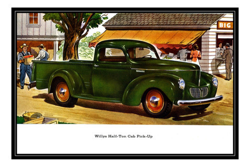 Willys Pickup Camioneta Año 1940 Autos - Lámina 45x30 Cm. 0