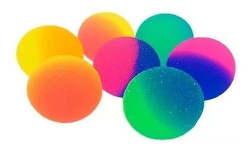 Pelota Saltarina Fluo Bicolor Souvenir Piñata X 10 Unidades 0
