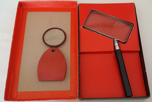 Antigua Lupa Grande Marco Acero Inoxidable +regalo Lupa Chic 0