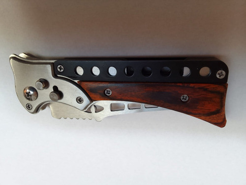 Navaja Cuchillo Doble Hoja Automática Acero Mango Tipo Mader 1