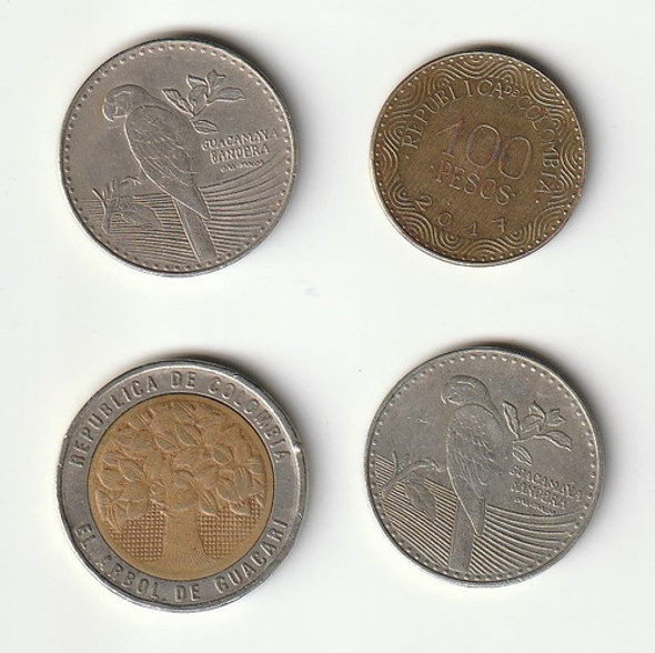 M627 Colombia Lote De 4 Monedas Excelentes P/clasificar 1