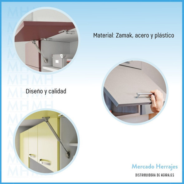 Piston A Gas 120 N Para Puerta Elevable De Alacena 1