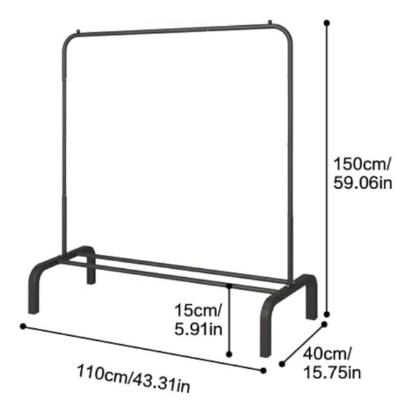 Jiuyotree Perchero De Metal Para Ropa, 43.3 1