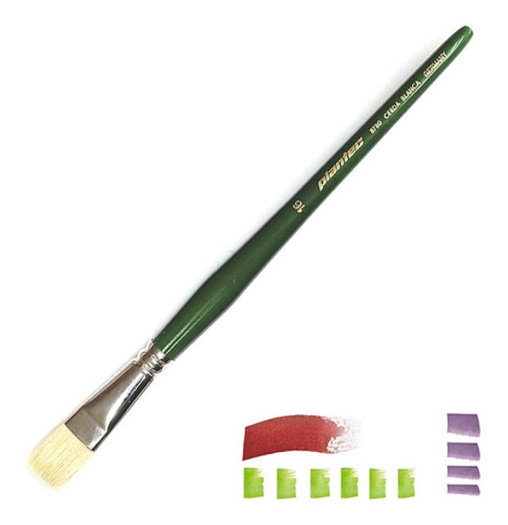 Pincel Chato Plantec 8780 Pelo Cerda Blanca N 16 1