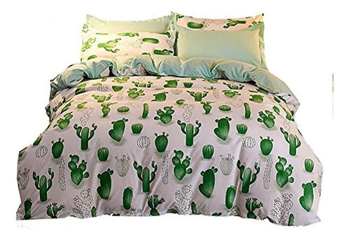 Pangzi Juego De Ropa De Cama De Cactus Simple Juego De Funda 1