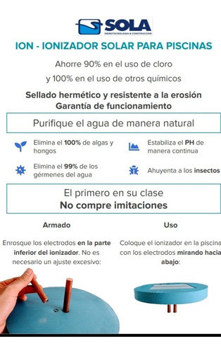 Ionizador Solar+2 Electrodos Correspondientes+papel Abrasivo 1