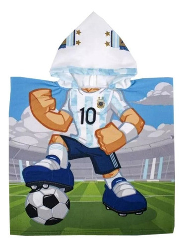 Poncho De Toalla Infantil Clubes Argentina Afa Más Mochila 0