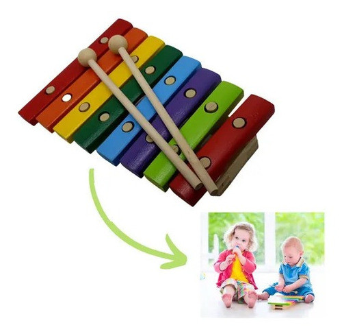 Xilofone Infantil Madeira Pedagogico 8 Notas Phx Pg35 0