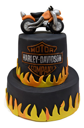 Torta Moto Harley Davidson Comestible 30 Personas 0