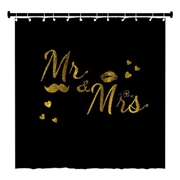 Mr Mrs - Cortina De Ducha Para Parejas, Boda, Baño, Tela Par 0 Mr Mrs - Cortina De Ducha Para Parejas, Boda, Baño, Tela Par 0
