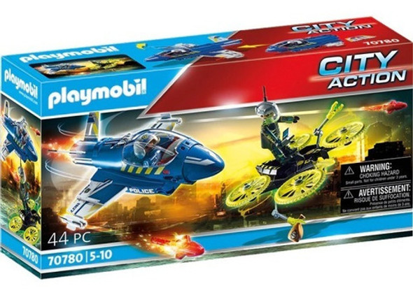 Playmobil Jet Policial Persecucion De Dron City Action 70780 0