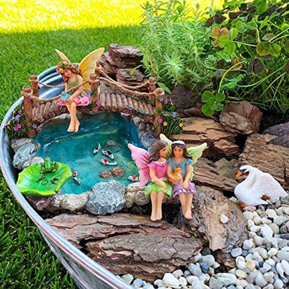 Mood Lab Fairy Garden Fish Pond Kit - Miniature Bridge Juego 1