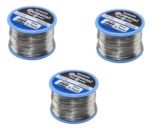 Estaño Rollo 100gr 0.7mm Eximetal Cinco Almas X3u. 0