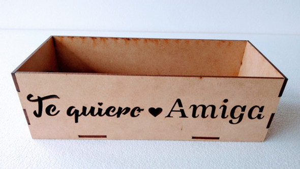 Caja 25x10x8cm Calada Fibrofácil Día Del Amigo X 10 Un 1
