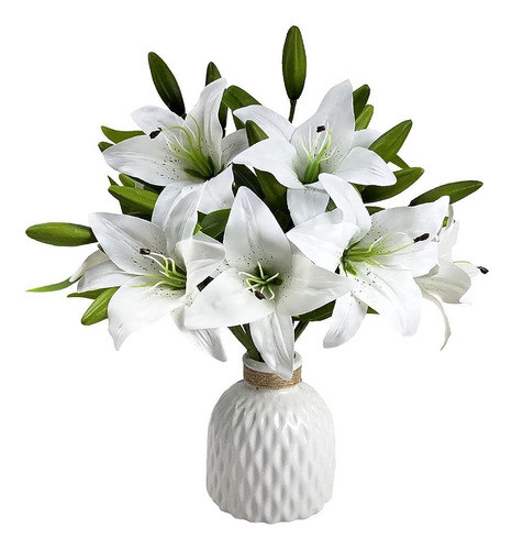7 Piezas De Flores De Lirio Artificial Lirios Artificiales F 0