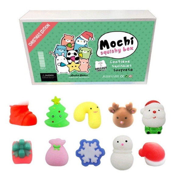 Squishy Mochi Kawaii Box X10 Squishies De Navidad Navideños 0