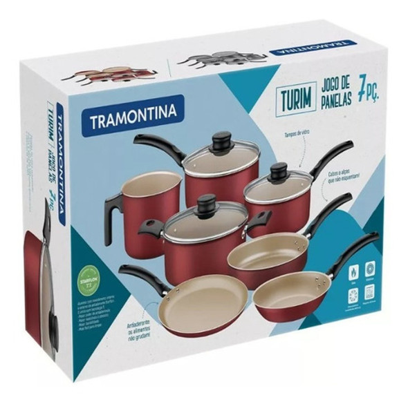 Juego De Bateria Ollas Sartenes 7 Piezas Tramontina Kirkor 1