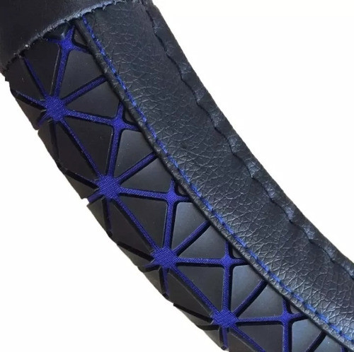 Cubre Volante Con Aplique De Goma 38cm Negro Con Azul 1