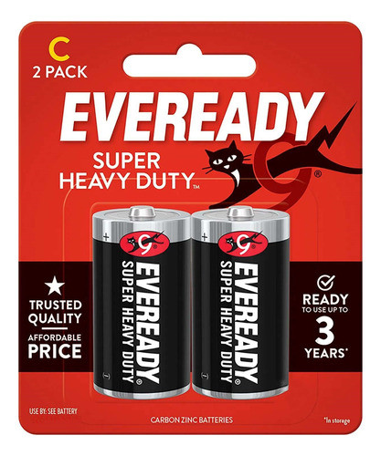 6 X Pila Carbon Zinc Mediana Tipo C Eveready 1235 - Bp2 0