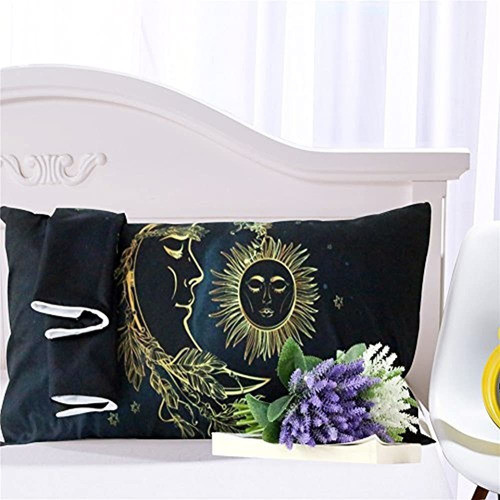 Juego De Funda De Edredón De Cama Queen Black Moon Goddess E 1