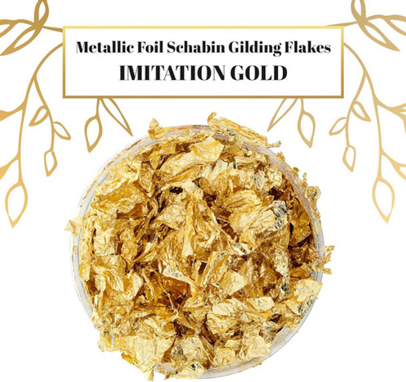 Hoja De Oro Dorada Imitación En Botella De 10 Gramos Para De 1