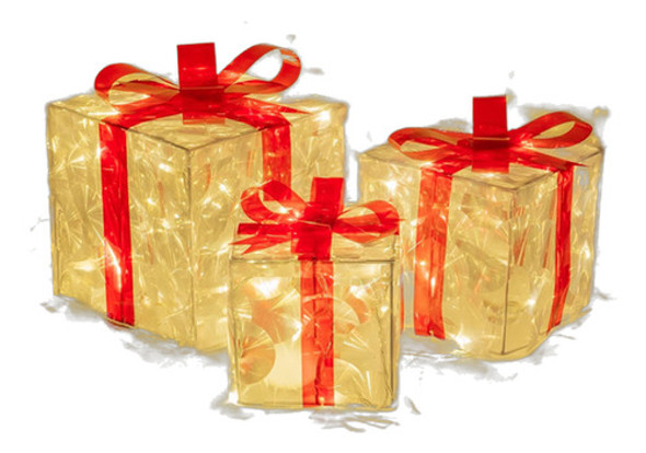 Caja Regalo Navidad Transparente 60leds Blanco Cálido Set X3 0 Caja Regalo Navidad Transparente 60leds Blanco Cálido Set X3 0