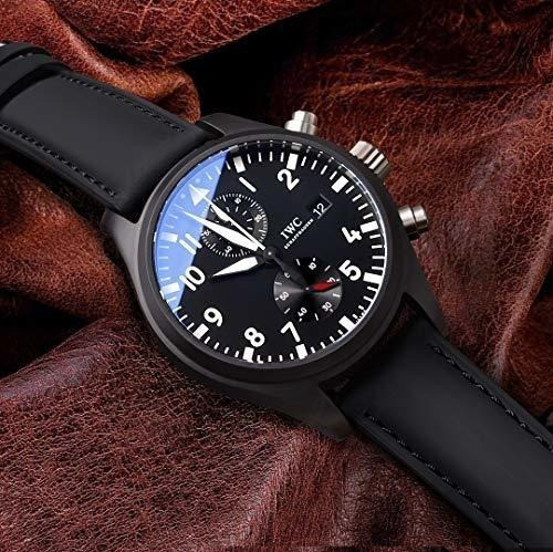 Malla Para Rejoj Analogico Cuero Genuino Black Silver 24mm 1