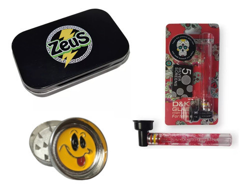 Kit Pipa Vidrio Chica Lata Chica Picador Metal 2p 0
