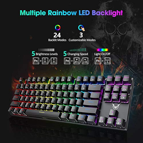 Teclado Mecánico Para Juegos De Tamaño Completo, Yochic Led 1