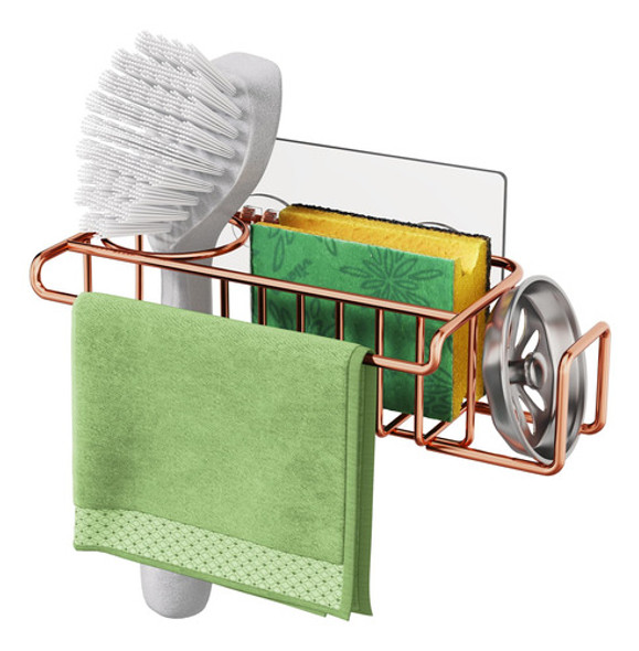 Organizador De Bacha Colgante Adhesivo Acero Inox. Rose Gold 0 Organizador De Bacha Colgante Adhesivo Acero Inox. Rose Gold 0