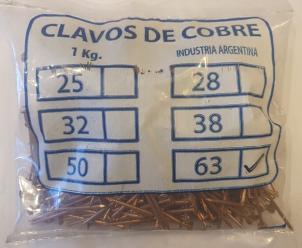Clavos De Cobre Para Teja - 15x63mm (2 1/2 Pulgadas) 1 Kilo 1 Clavos De Cobre Para Teja - 15x63mm (2 1/2 Pulgadas) 1 Kilo 1