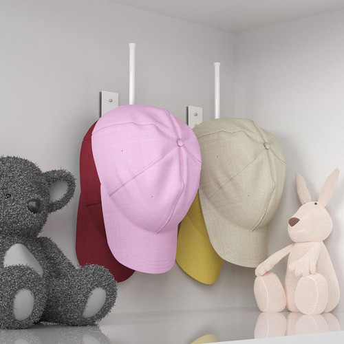 Soporte Para 4 Sombreros De Béisbol, Acero Inoxidable Blanco 1