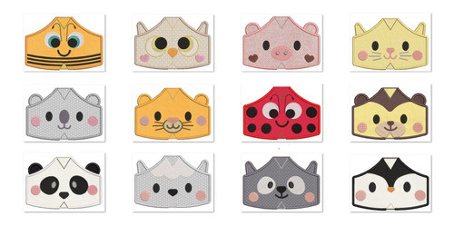 Matrices Bordados Animalitos Aplique Barbijo Tapabocas 0