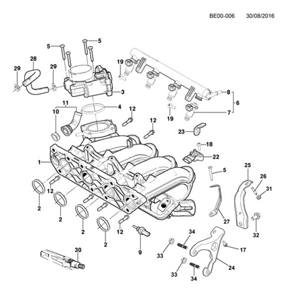 Pipeta Admision Para Chevrolet Onix 1.4 8v 2013 Al 2021 1