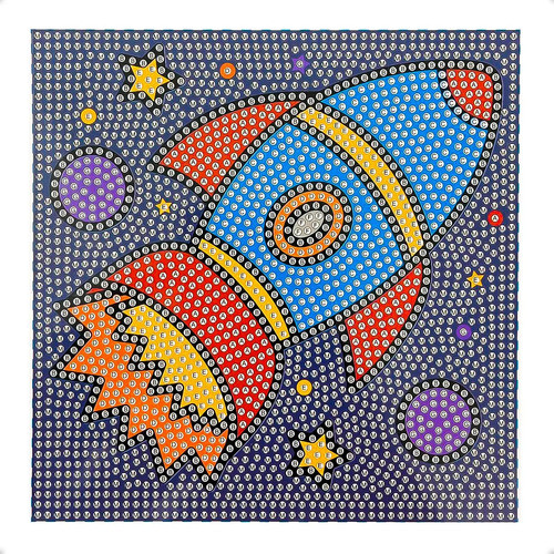 Pintura Por Diamante Cuadro 18 X 18 Cohete 1