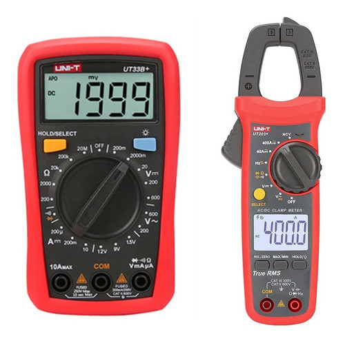 Uni-t Kit Multímetro Ut33b Plus + Pinza Amperométrica Ut203+ 0