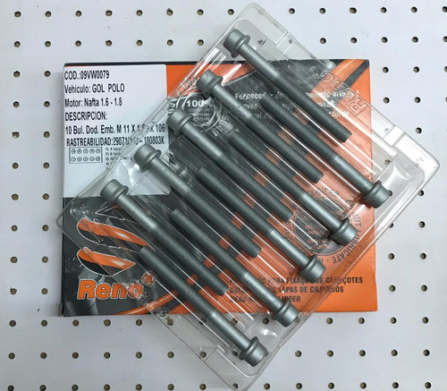 Jueg De Bulones Para Tapa De Cilindro Reno Vw Gol-polo Nafta 0